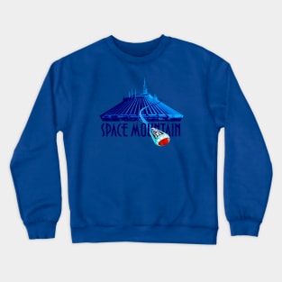 Space Mountain Retro Style - Navy Blue Text Crewneck Sweatshirt